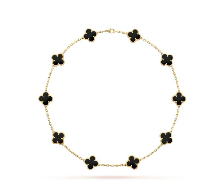 Van Cleef & Arpels Necklaces Alhambra 20 Motif 18k Yellow Gold Onyx