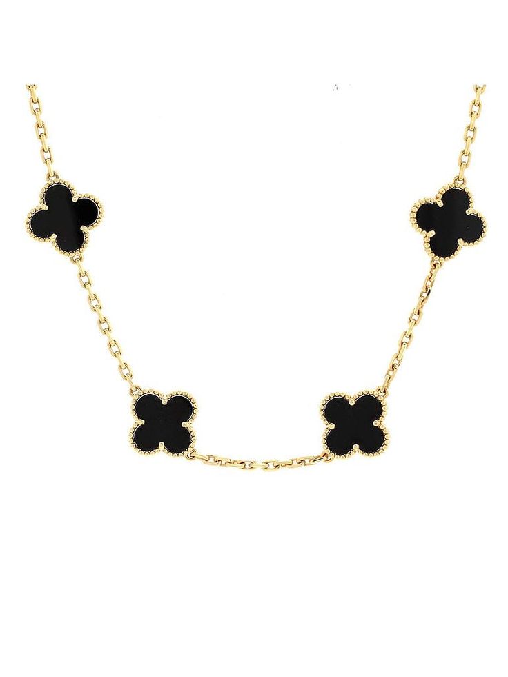 Van Cleef & Arpels Necklaces Alhambra 20 Motif 18k Yellow Gold Onyx