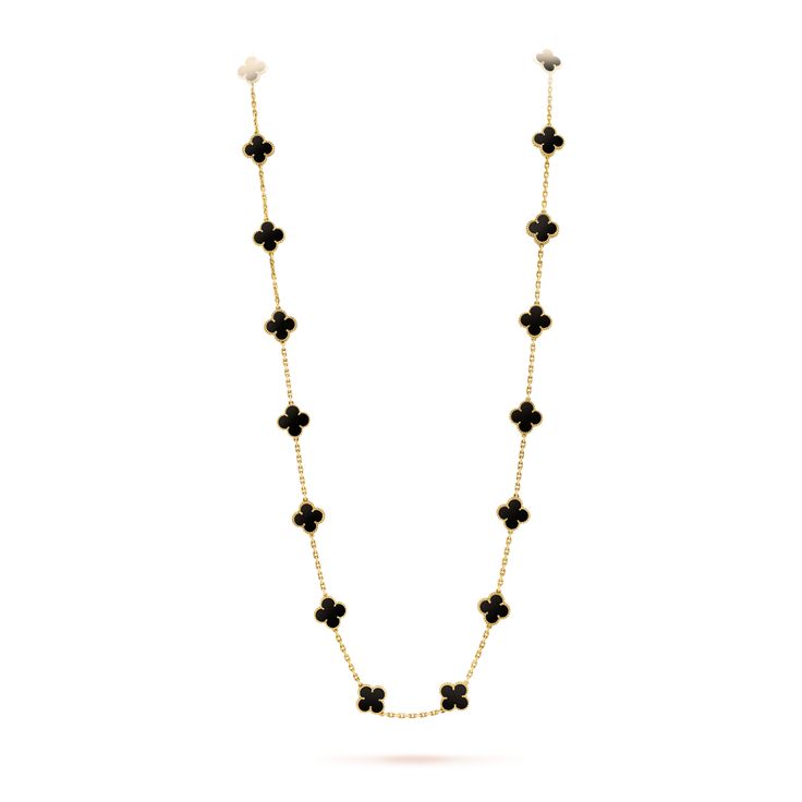 Van Cleef & Arpels Necklaces Alhambra 20 Motif 18k Yellow Gold Onyx