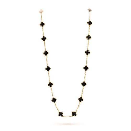 Van Cleef & Arpels Necklaces Alhambra 20 Motif 18k Yellow Gold Onyx