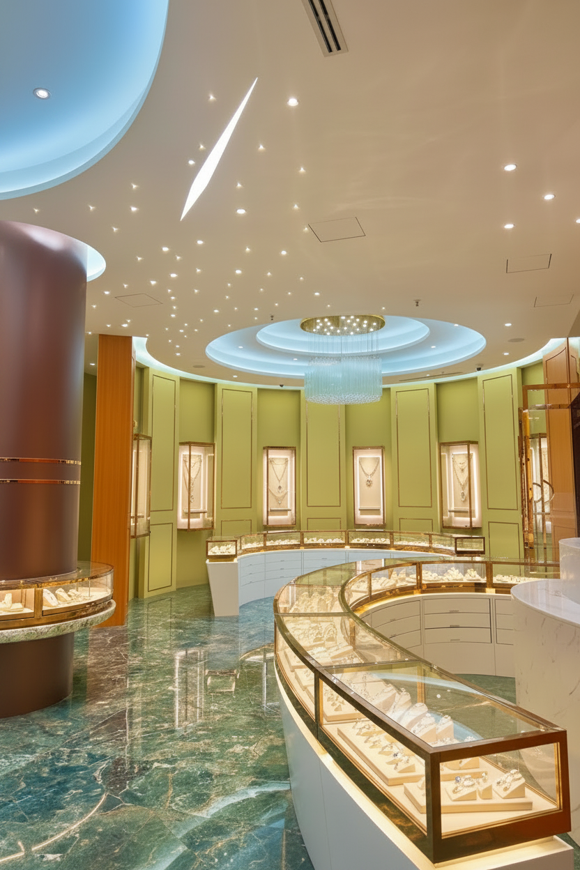 Luxury Jewelry Store With Proper Chain Display